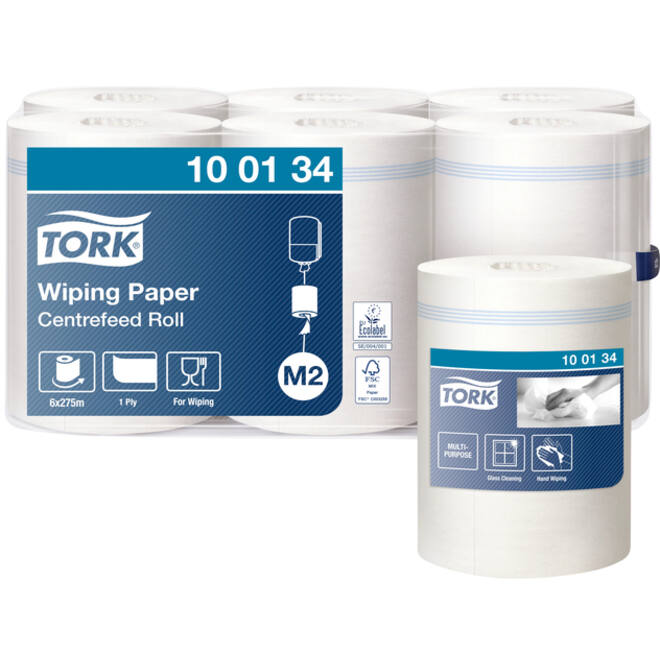 Poetspapier Tork M2 Advanced 1-laags 275m wit 100134