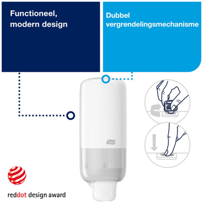 Zeepdispenser Tork S4 Elevation modern design wit 561500
