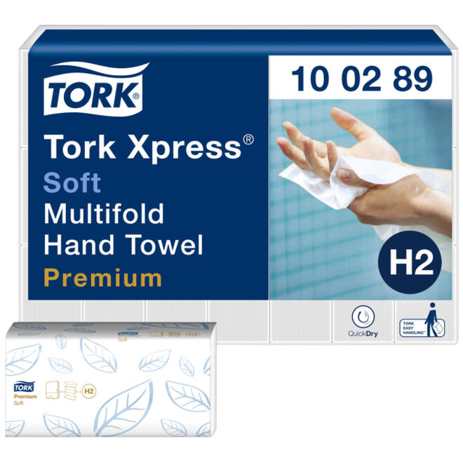 Handdoek Tork Xpress H2 multifold Premium 2-laags wit 100289