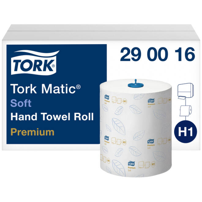 Handdoekrol Tork Matic H1 premium 100m 2 laags wit 290016