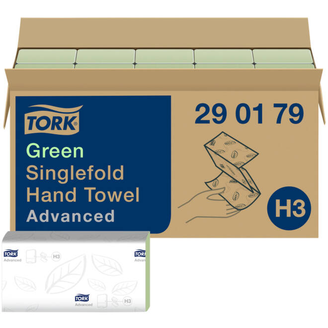 Handdoek Tork H3 Advanced Z-gevouwen 2-laags groen 290179