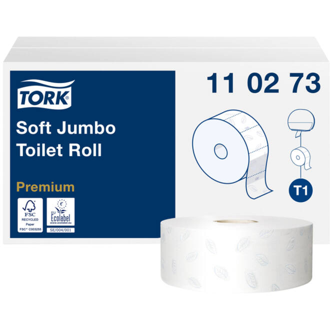 Toiletpapier Tork Jumbo T1 premium 2-laags 360m wit 110273