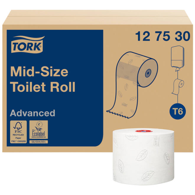 Toiletpapier Tork T6 Advanced systeemrol 2-laags 100m wit 127530