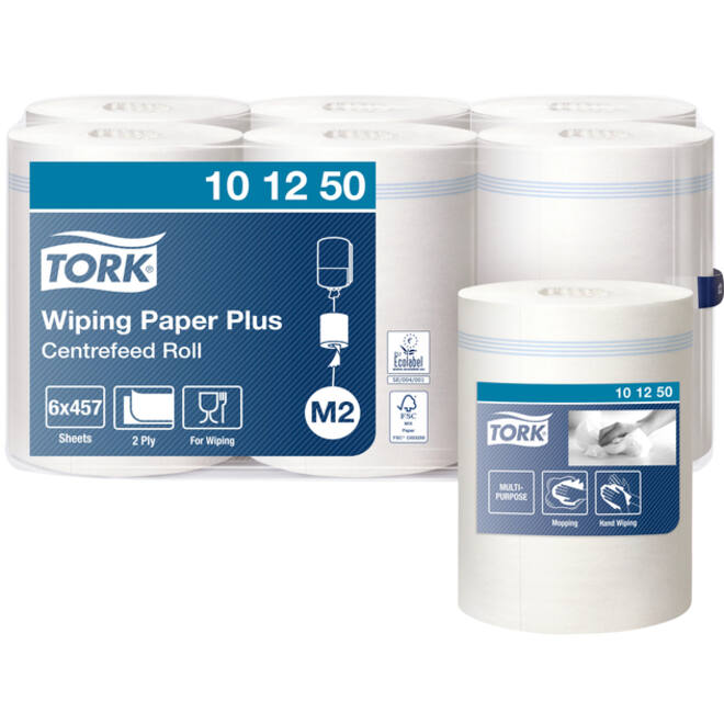 Poetspapier Tork M2 Plus Advanced 2-laags 160m wit 101250