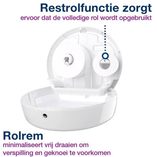 Toiletpapierdispenser Tork Jumbo T1 Elevation wit 554000