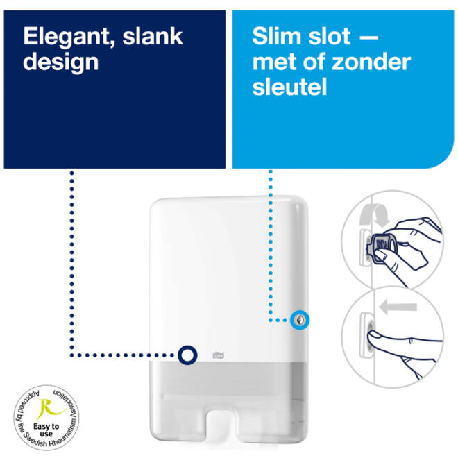 Handdoekdispenser Tork Xpress H2 Multifold Elevation wit 552000