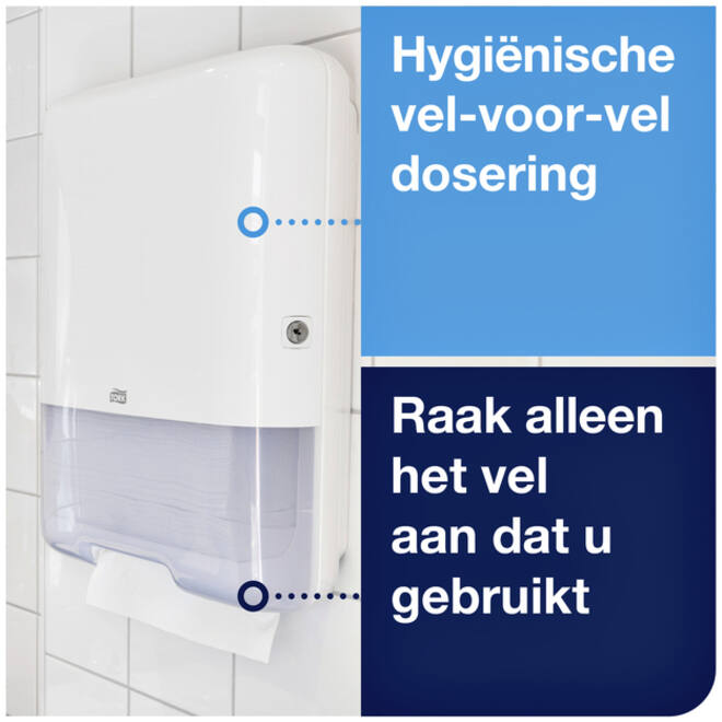 Handdoekdispenser Tork H3 Elevation C-vouw en Z-vouw wit 553000