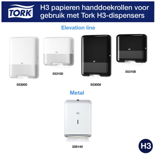 Handdoek Tork H3 Advanced Z-gevouwen 2-laags wit 290163