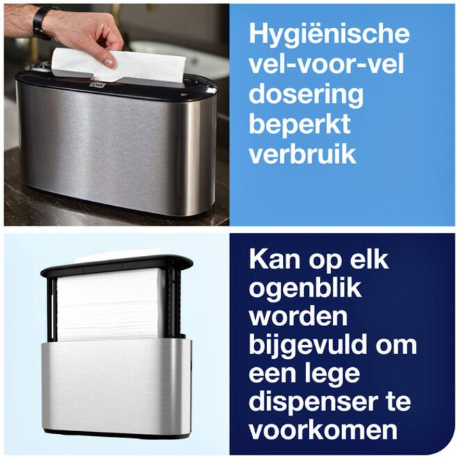 Handdoekdispenser Tork Express Image lijn Countertop Multifold H2 rvs 460005