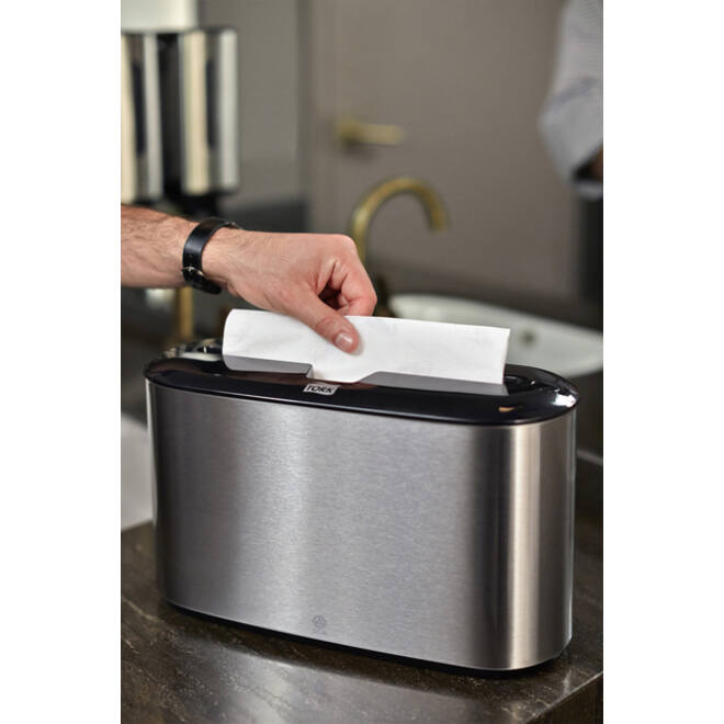 Handdoekdispenser Tork Express Image lijn Countertop Multifold H2 rvs 460005