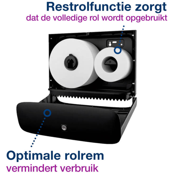 Toiletpapierdispenser Tork Image Lijn Mini jumborol T2 Image-Gesloten- rvs 460006