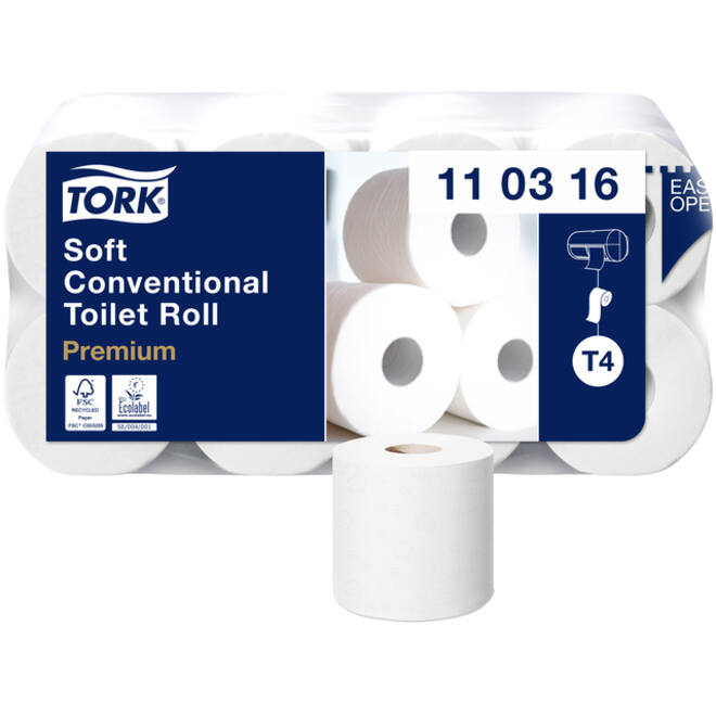 Toiletpapier Tork T4 Premium 3-laags 250 vel wit 110316