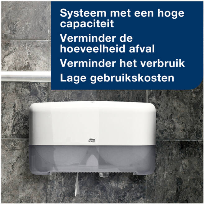 Toiletpapier Tork Mini Jumbo T2 advanced 2-laags 12 rollen wit 120280