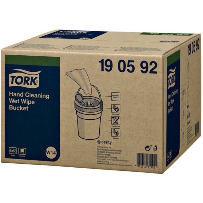 Handreinigingsdoek Tork W14 Premium emmer 1-laags 58 vel wit 190592
