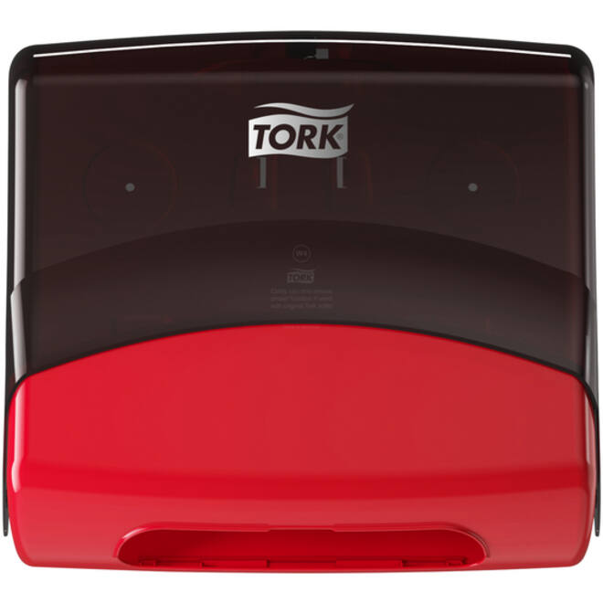 Reinigingsdoekdispenser Tork W4 Performance wandmontage zwart/rood 654008