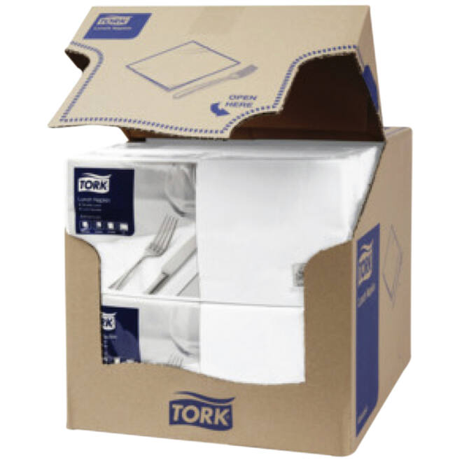Servetten Tork 2-laags 1/4 gevouwen 200st wit 477149