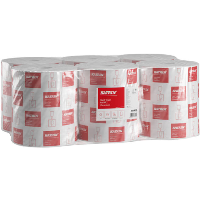 Handdoekrol Katrin 2-laags wit medium 150mx205mm