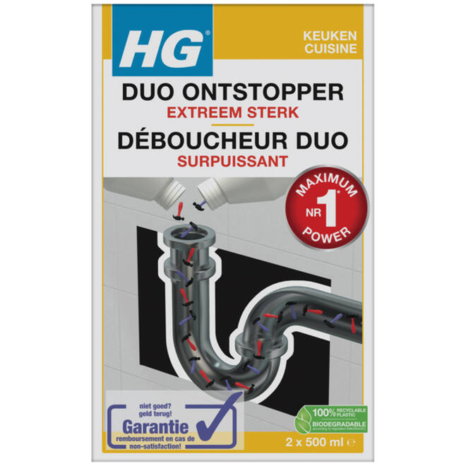 Afvoerontstopper HG keuken Duo 2x500ml