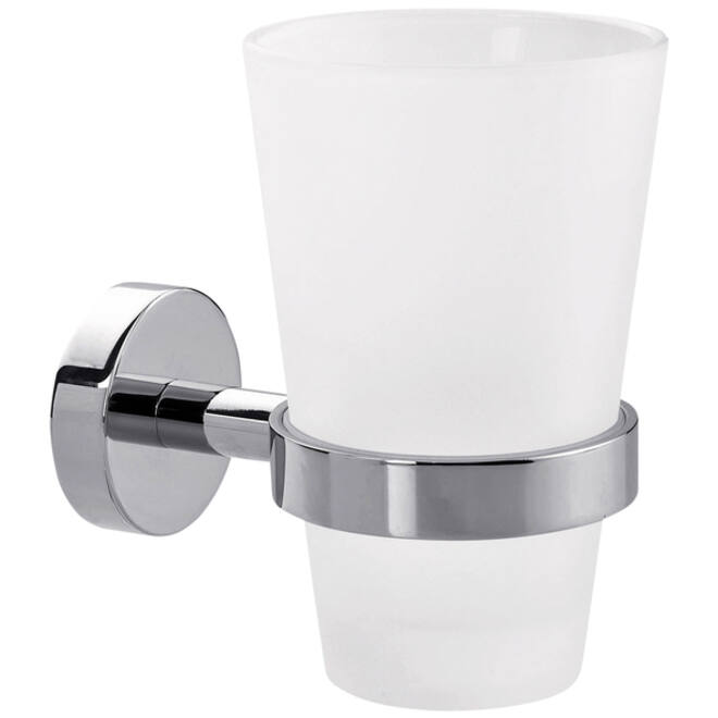 Bekerhouder tesa® Smooz hoogglans verchroomd metaal zelfklevend