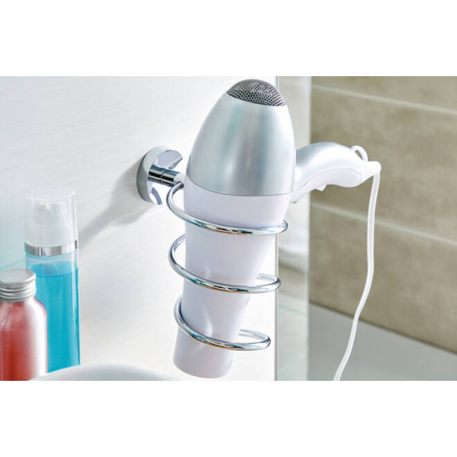 Haardrogerhouder tesa® Smooz hoogglans verchroomd metaal zelfklevend