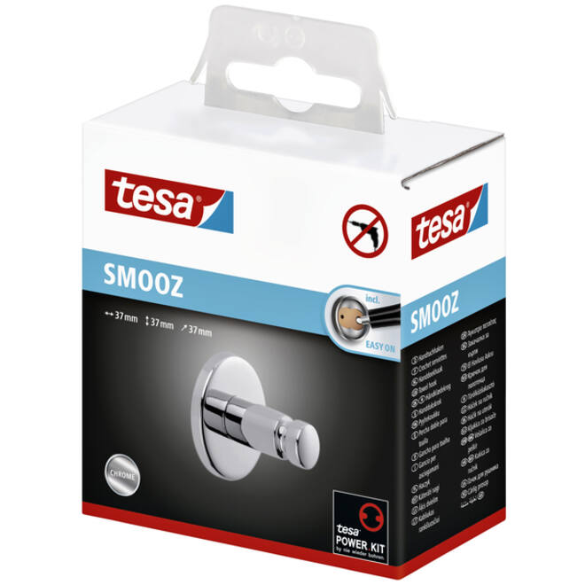 Handdoekhaak tesa® Smooz hoogglans verchroomd metaal zelfklevend