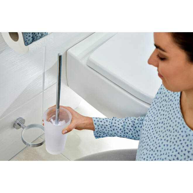 Toiletborstelset tesa® Smooz verchroomd metaal zelfklevend