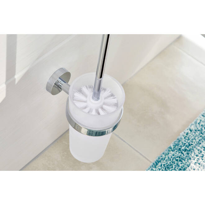 Toiletborstelset tesa® Smooz verchroomd metaal zelfklevend