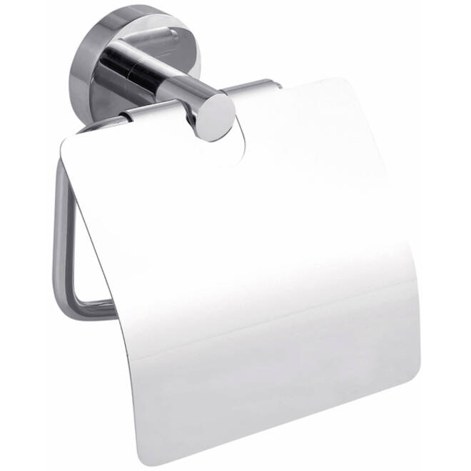 Toiletrolhouder met deksel tesa® Smooz hoogglans verchroomd metaal zelfklevend