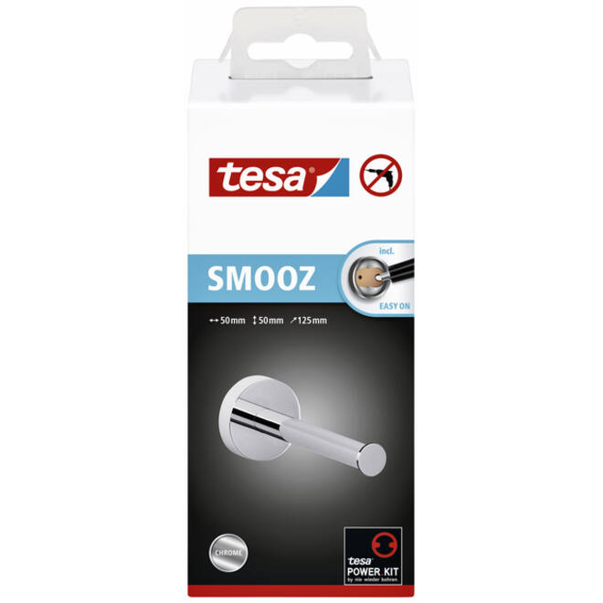 Reserverolhouder tesa® Smooz hoogglans verchroomd metaal zelfklevend
