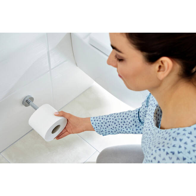 Reserverolhouder tesa® Smooz hoogglans verchroomd metaal zelfklevend