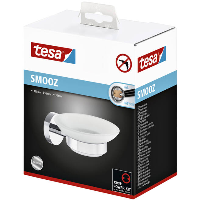 Zeephouder Tesa Smooz 40324 chroom/glas