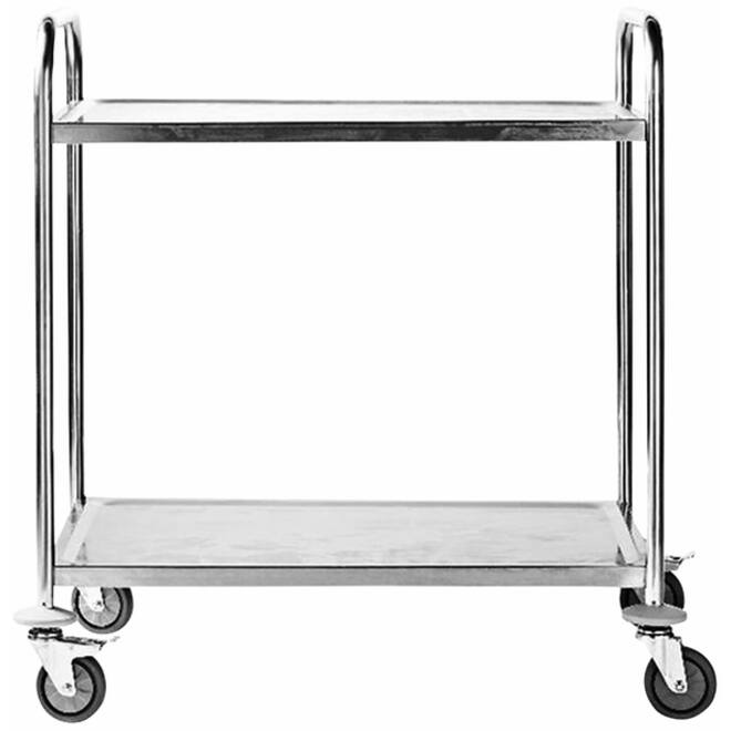 Serveerwagen met 2 plateaus rvs