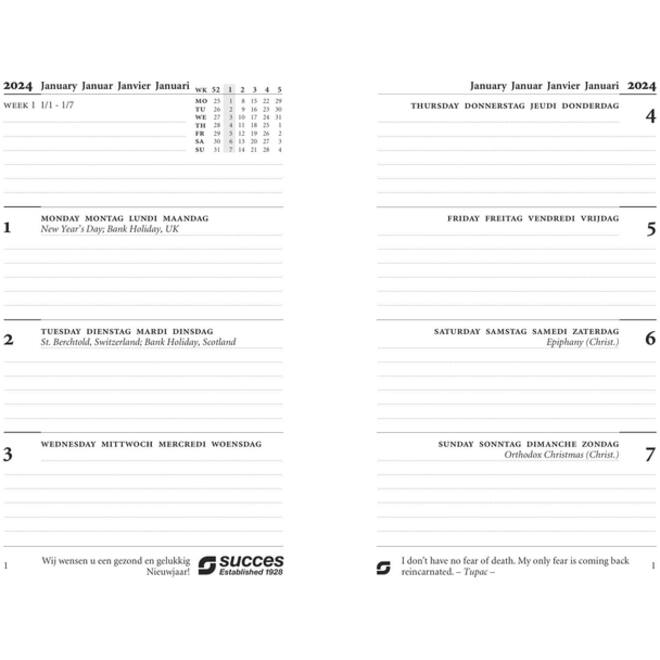 Organizer Succes Cadiz inclusief Mini inhoud 2027 sluitclip zwart