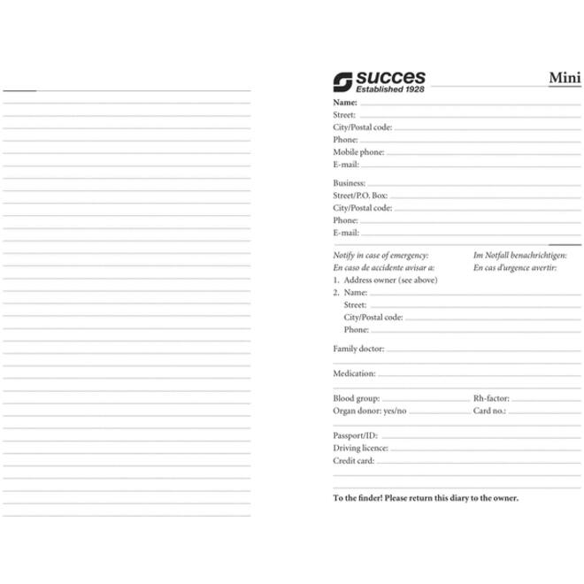 Organizer Succes Cadiz inclusief Mini inhoud 2027 sluitclip zwart