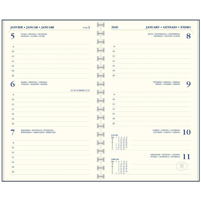 Agenda 2027 Ryam Memoplan 7 Suprema 7dagen/2pagina's ringplastic assorti