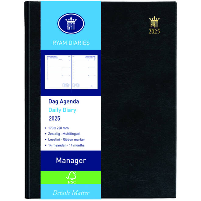 Agenda 2027 Ryam Manager Mundior 1dag/1pagina zwart