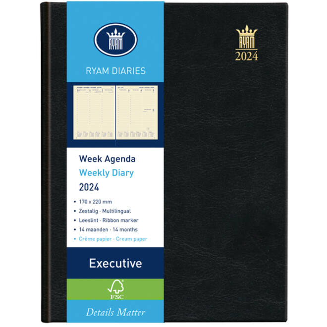 Agenda 2027 Ryam Executive Mundior 7dagen/2pagina's zwart