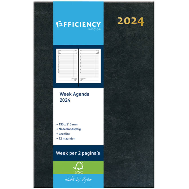 Agenda 2026 Ryam Efficiency Baladek 7dagen/2pagina's zwart