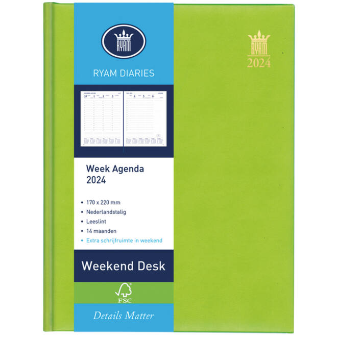 Agenda 2027 Ryam Weekplan Weekend Desk Lazio 7dagen/2pagina's assorti
