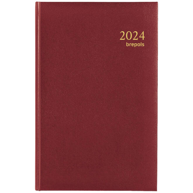 Agenda 2026 Brepols Saturnus Luxe 1dag/1pagina bordeaux