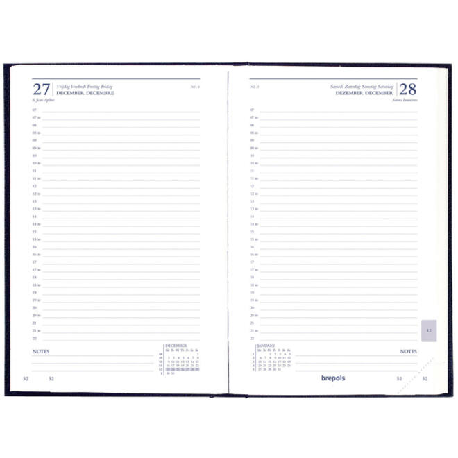 Agenda 2026 Brepols Saturnus Luxe 1dag/1pagina bordeaux