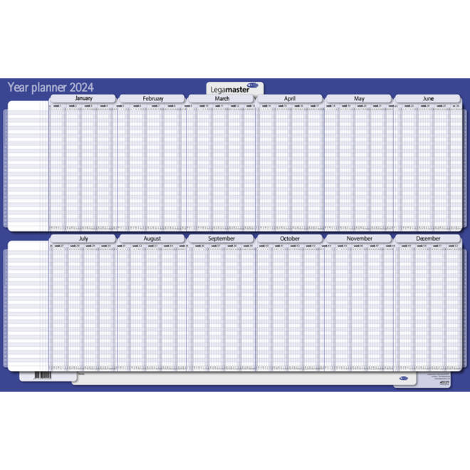 Projectplanner 2027 Legamaster 90x60cm horizontaal gelamineerd Engelstalig