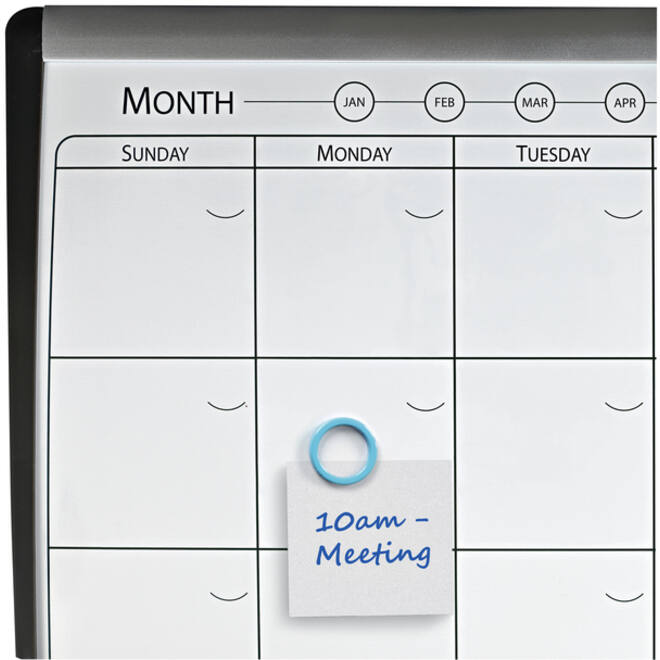 Whiteboard Nobo magnetische planner met prikbord van kurk 585x430mm