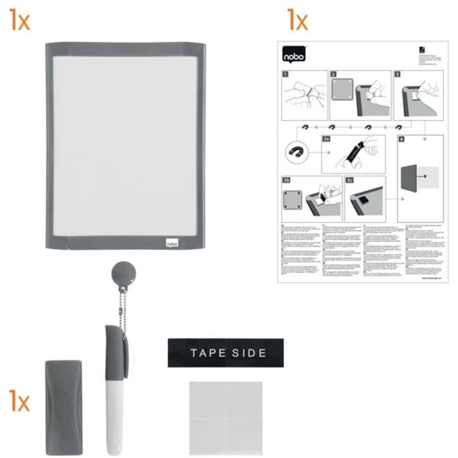 Whiteboard Nobo 21.6x28cm magnetisch assorti
