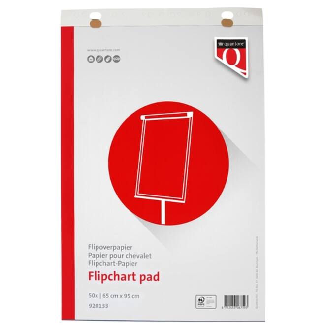 Flipoverpapier Quantore 65x95cm 50vel opgerold in verzenddoos