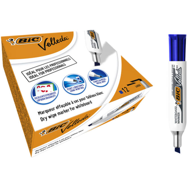 Viltstift Bic Velleda 1781 whiteboard schuin large blauw