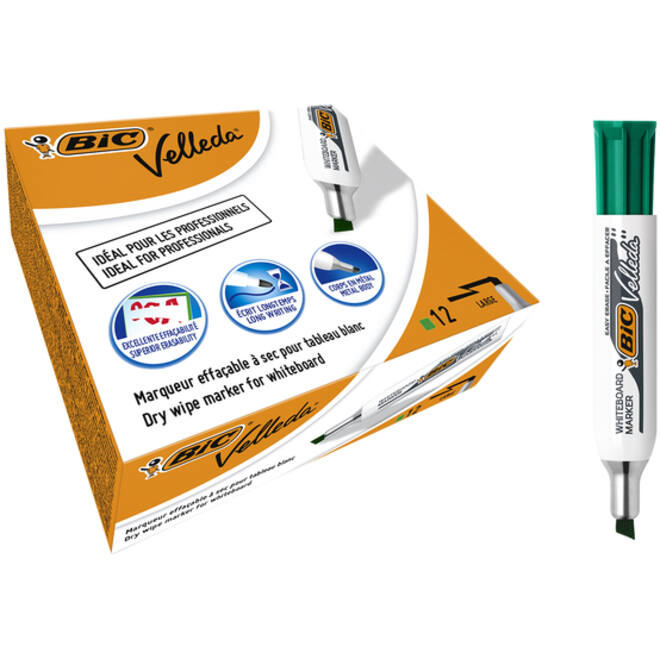 Viltstift Bic Velleda 1781 whiteboard schuin large groen