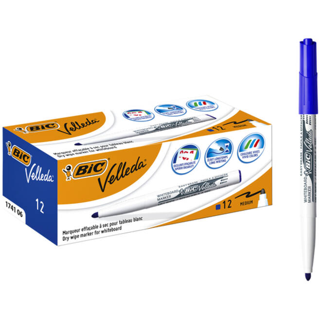 Viltstift Bic Velleda 1741 whiteboard rond medium blauw