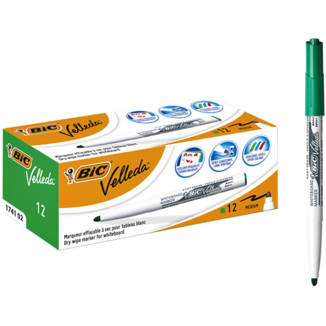 Viltstift Bic Velleda 1741 whiteboard rond medium groen