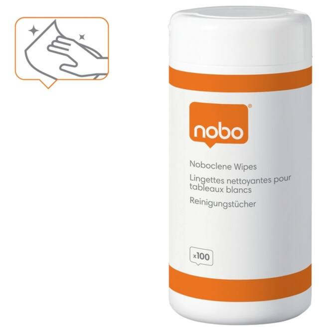 Whiteboardreiniger Nobo pot met 100 stuks